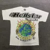 T-shirty Studios HellStar Earth Print Trendy Hip-Hop krótkie rękawy mężczyzna Kobiety T koszule unisex bawełniane topy mężczyźni vintage T-shirty Summer Loose Tee Rock Stroje ddkr wfgs
