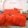 Bedding sets High Quality Long hair bedding set Green Mink Flannle Velvet Fleece Duvet CoverThicken Warm Home Linen 3/4 Heart Cushion Sheet