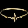 BC Customized Personal Mothers Bracelets Gold Color 316L Stainless Steel Heartbeat Bracelet for Women Gift Jewelry4707926