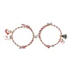 Braccialetti con ciondoli 1 paio di Natale per gli amanti delle coppie Bracciale con ciondolo albero di Natale alce di Babbo Natale Anno 2024 Ornamenti