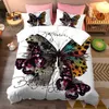 Bedding sets Colorful Beautiful Butterfly Bedding Set Flying Animal Duvet Cover Set case Soft Polyester Comforter Set for Women Girls