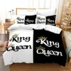 Bedding sets Couple/Lover White Black Luxury Bed Linen 2 People Double Bed Adult Single King Quilt Duvet Cover Queen Comforter Bedding Sets