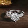 KNOBSPIN D VVS1 3CT 링 여성 S925 스털링 실버 약혼 웨딩 스파클링 실험실 다이아몬드 반지 240129