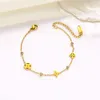Womens Jewlery Small Flower Bracelets Pink Letter Crystal Plated Gold Charm Luxe Fashion Jewelry Designer Bracelet Women Gift