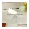 Present Wrap 50st Clear Present Wrap Casket PVC förvaringslådor födelsedag baby shower bröllopsfest favorithållare 8cm godis tårta fodral topp drop dhmvt