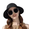 여자 여름 빨대 짠 빈 탑 모자 간단한 패션 해변 선 블록 선 블록 햇살 모자 큰 가장자리 햇빛 모자