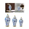 Botellas de almacenamiento, jarrón de cerámica, accesorios decorativos chinos, tarro de jengibre de porcelana para tanque, escritorio, arreglo floral, bodas, dormitorio