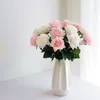 Fleurs décoratives Saint Valentin 2024 Real Touch Latex Rose 50 Pièces Pack Fleur Artificielle Décoration Bouquet De Mariage Décor À La Maison