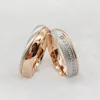 Cluster Rings Unique Bicolor 14K Rose Gold Plated Wedding Set For Couples Stainless Steel Jewelry Alliance