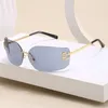 Última moda para hombre Diseñador mm Gafas de sol Mujer Gafas Sin montura Rectángulo Gafas de sol de buena calidad