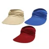Berets Hollow Top Hats Curly Hair Messy Bun Women Sun Visor Hat For Outdoor