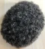 Menshårstycken Afro Hair Australia Base Swiss Lace Pu Toupee 1B Gray Malaysian Virgin Human Hair Toupee Hair Replacement 3307910