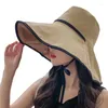 Bérets Mode Été Pêcheur Chapeau Seau Coupe-Vent Corde Pour Protection Solaire Grand Bord Parasol Camping C