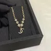 Luxus Gold eng anliegende Halskette Damen Mode Anhänger Halsketten Designer Brief Edelstein kurze Halsketten Vintage Y2K C Halsketten