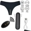 Autres articles de beauté de santé Vibromasseurs Culottes vibrantes 10 fonctions Télécommande sans fil Vibromasseur rechargeable Sangle sur sous-vêtements F Dhvjz