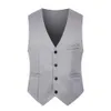 Mode Mannen Vesten Effen Kleur Vneck Mouwloze Knoppen Blazer Heren Formele Zakelijke Bruiloft Jas Vesten Chaleco Hombre 240125