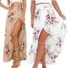 Skirts Summer Fashion Vintage Long Skirt Floral Print Casual Boho Beach High Waisted Maxi With Slit For Travel Wedding Date