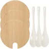 Vaisselle 1 ensemble de couvercles de tasses en bambou simples, couvercles de cuillères à café et Kit