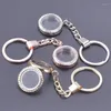 Porte-clés 1pcs rond verre flottant relicario porte-clés strass mémoire vivante médaillon porte-clés pour la fabrication de bijoux femmes hommes bricolage cadeau