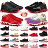 Diseñador de fondo de tiburón Plataforma roja Zapatos casuales Mocasines Moda con cordones de cuero de corte bajo para hombre zapatillas de deporte para mujer con caja 36-46