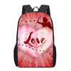 School Bags Angel Cupid Love Red Rose Full Moon Printing Kids Backpack For Girls Boys Student Book Teenagers