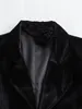 Women's Jackets Nlzgmsj Women Floral Choker Velvet Blazer 2024 Lapel Single Breasted Woman Autumn Winter Black Vintage Blazers