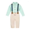 Ensembles de vêtements Enfants Mariage Formel Ensemble Né Bébé Garçons 1 An Costume D'anniversaire Enfants Chemise Pantalon Bowtie Pograph Robe Costume Doux