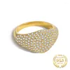 Pierścionki klastra Pierścień w stylu Vintage Wedding Pierv 925 STERLING SRERNOWY Luksusowy High Carbon 5A Cyrcon Pełny diament dla kobiet Piękne biżuterię Złota