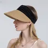 Sommer-Outdoor-Sunless-Hut für Damen, Strand-Sonnenschutzhut, gewebter Strohhut mit großer Krempe, Großhandel