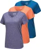 Women's T Shirts TACVASEN 3 Pieces Summer V Neck T-shirts Womens Casual Short Sleeve Packs Lots Quick Dry Running Workout Gym Pulover