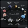 Con cuentas Nueva llegada Universo ajustable Galaxy Los nueve planetas Estrella Piedra natural Pulseras de cuentas Sistema solar Brace elástico Dhgarden Dhmnm