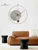 Relógios de parede Espanha Cozinha Luxo Relógio Silencioso Metal Moderno Simplicidade Grande Relógio de Madeira Criativo Sala de estar Decoração