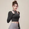 Active Shirts Autumn Women Slim Yoga Shirt Long Sleeves Sport Padded Underwear Mesh Running Sweatshirts Girls Backless Gym Fitness Tops