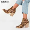 EilyKen Autunno Inverno Casual Stivaletti da cowboy occidentali Donna Serpente Stivaletti da cowgirl Brevi cosacchi Botas Scarpe con tacco alto 240130