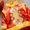 Ethnische Kleidung Tang-Anzug Chinesisches traditionelles Kostüm für Baby Jungen Mädchen Stickerei Winter Rot Jahr Geburtstagsgeschenk Weihnachtsschuhe