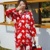 Vêtements ethniques Mode japonaise Fête d'intérieur Kimono Femmes Coréen Doux Dessin animé Imprimer Filles Kawaii Manches longues Élégant Accueil Pyjamas