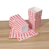 Afhaalcontainers 6PCS Grote maten strepen Popcorntraktatiedozen Papier voor feest - Rood