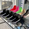 Designer Paris Sock Shoes Homens Mulheres graffiti branco preto vermelho bege bege rosa Clear Lace-up Neon Meias Amarelo Speed Runner Trainers Sneakers Sneakers Casual 35-45