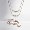 2024 t bileklik lüks düğüm tasarımcısı mücevher çift halat kadınlar azınlık 18k altın ve gümüş ışıltılı kristal elmas bilezik mücevher partisi hediye en iyi kalite