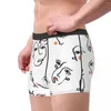 Underpants Line Art White Abstract Faces Breathbale Panties Men's Underwear Sexy Shorts Boxer Briefs