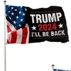 Outros suprimentos festivos para festas Trump Flags 3X5 Ft 2024 Reeleito Take America Back Flag com ilhós de latão Patriótico 2.3 Drop Delive Dhsdk