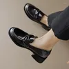 Chaussures de robe Eagsity Cow Cuir Style britannique Rétro Penny Mocassins Femmes Slip sur Mule Casual Office Lady Party