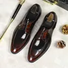 Sukiej butów luksusowy Oxford Fashion Hase Włoski skóra formalny czarny brązowy koronkowy buty biura ślubne