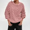 Women's Hoodies Dressy Women Sweatshirts Fashion Solid Drop Shoulder Teddy Sweatshirt Mock Neck Top