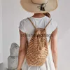 Ryggsäckstil 2023 sommar casual halm ryggsäckar kvinnor handgjorda dragkropp strand axel väskor damer raffia rattan vävt rese handbagsh24217