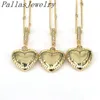 10 pièces à la mode belle en forme de coeur Cz pendentif collier plaqué or breloque en Zircon exquis bijoux accessoires femmes cadeau 240202