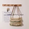 Shoulder Bags Crossbody Lace Grass With Lotus Leaf Edges Summer Colored Woven Beach VacationH24217