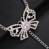 Crystal Butterfly Pendant Midje Body Chain Bikini Trosor Belly Thong G String smycken Kvinnor 240127