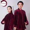 Roupas étnicas unissex veludo estilo chinês outono inverno espessamento tai chi uniforme desempenho ternos homem mulher