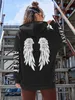 Engelsflügel Persönlichkeit Muster Weibliche Hoodies Harajuku Fleece Mit Kapuze Mode SXxl Casual Pullover Hip Hop Lose Frauen Tops 240124